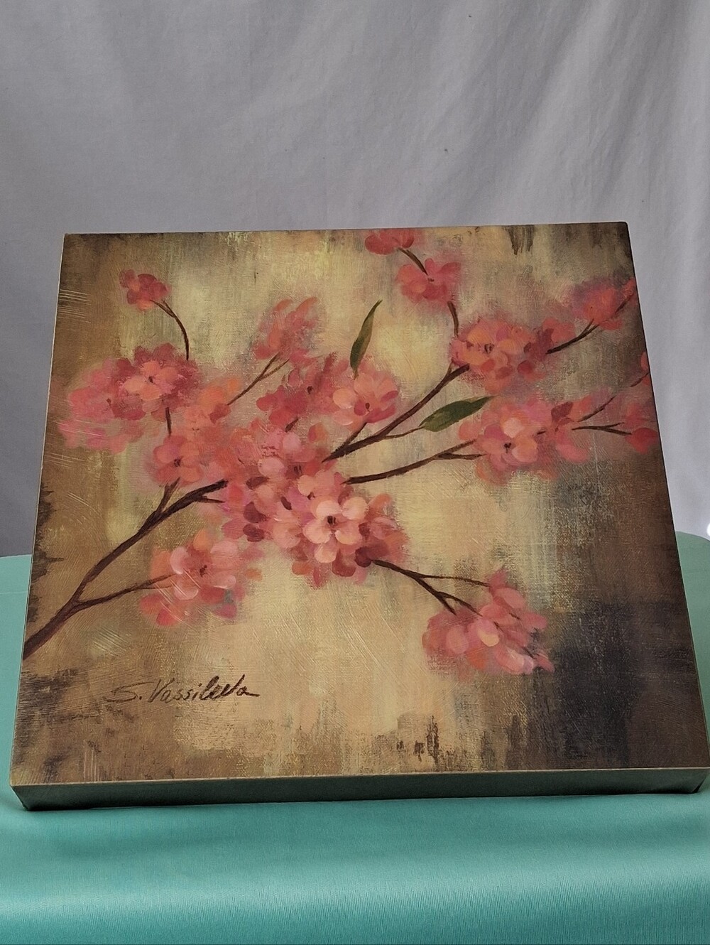 "Cherry Blossom" Canvas Wall Art 11.25"×11.25" by Silvia Vassileva